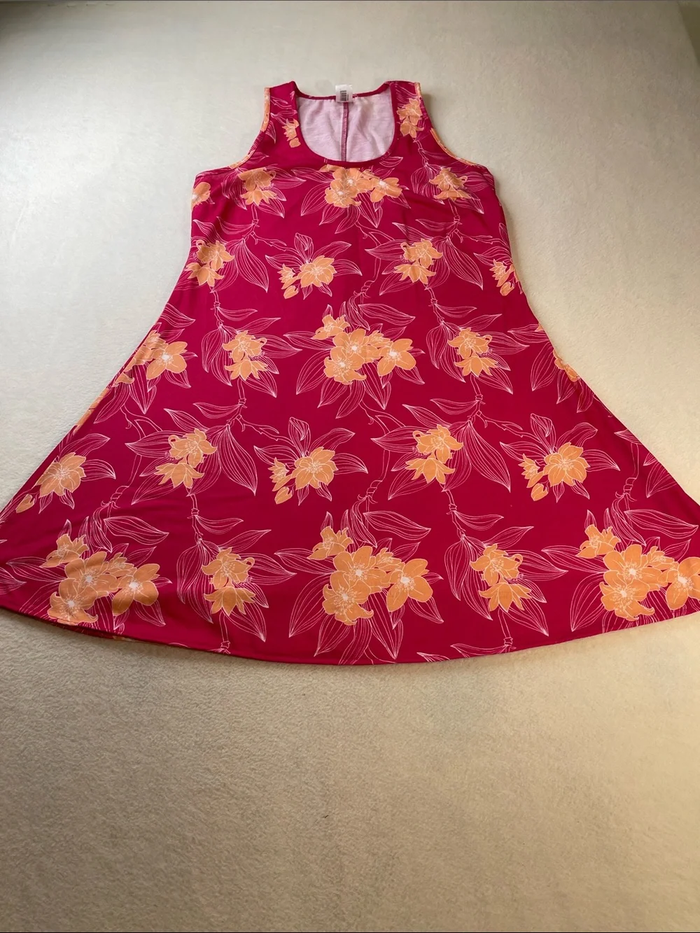 west loop Pink and White Tie-Dye Scoop Neck Top WOMENS SIZE M